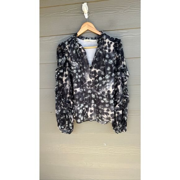 Marie Oliver Jade speckled silk blend blouse - Picture 2 of 6